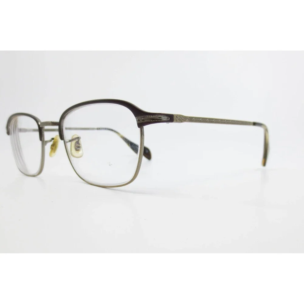 Oliver Peoples Saxton 5195 Eyeglasses Burgundy Gold Square Frames 50-20-141